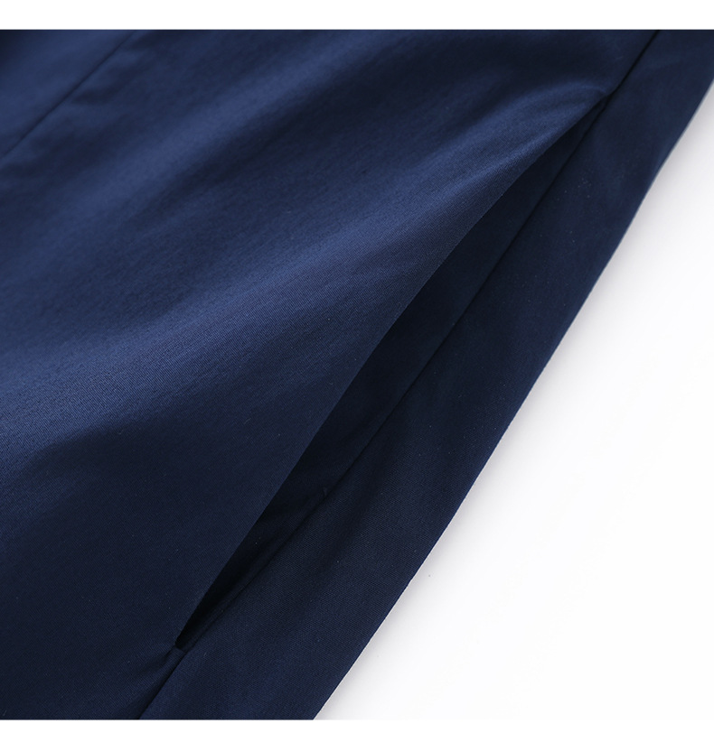 Set áo vest không tay kết hợp chân váy giả hai dáng đi làm — Màu xanh navy chi tiết 19
