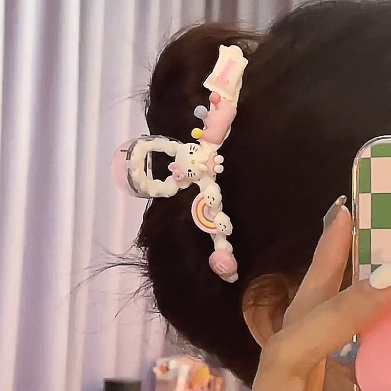 Hecho a mano bricolaje horquilla hembra casera updo pelo clip de material paquete horquilla crema pegamento crema pelo agarre tiburón clip