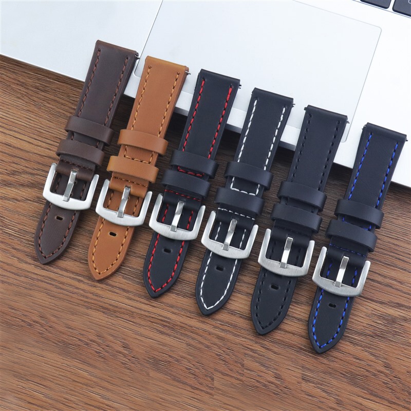 Quick-release High-end Watch with Genuine Leather Thick Vintage Men's Cut-edge Watch Chain Accessories Crazy Horse Leather Watch with Same Color Quick-release High-end Watch with Genuine Leather Thick Vintage Men's Cut-edge Watch Chain Accessories Crazy Horse Leather Watch with Same Color