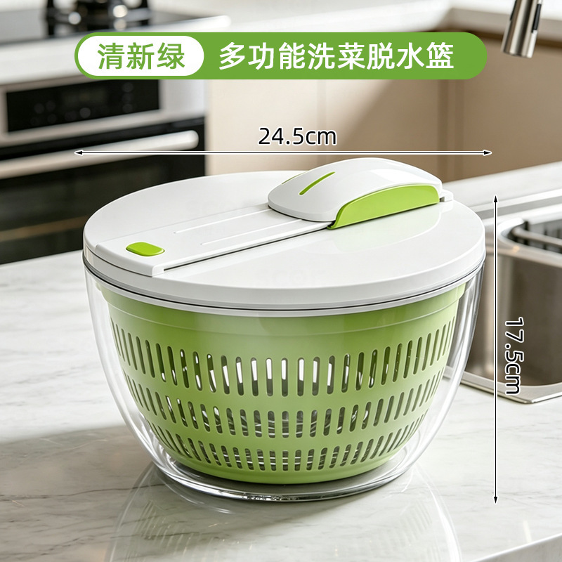 Cesta de drenaje rotativa de verduras deshidratador drenaje doméstico secador de ensalada manual de frutas y verduras de lavado de frutas y verduras cesta de lavado