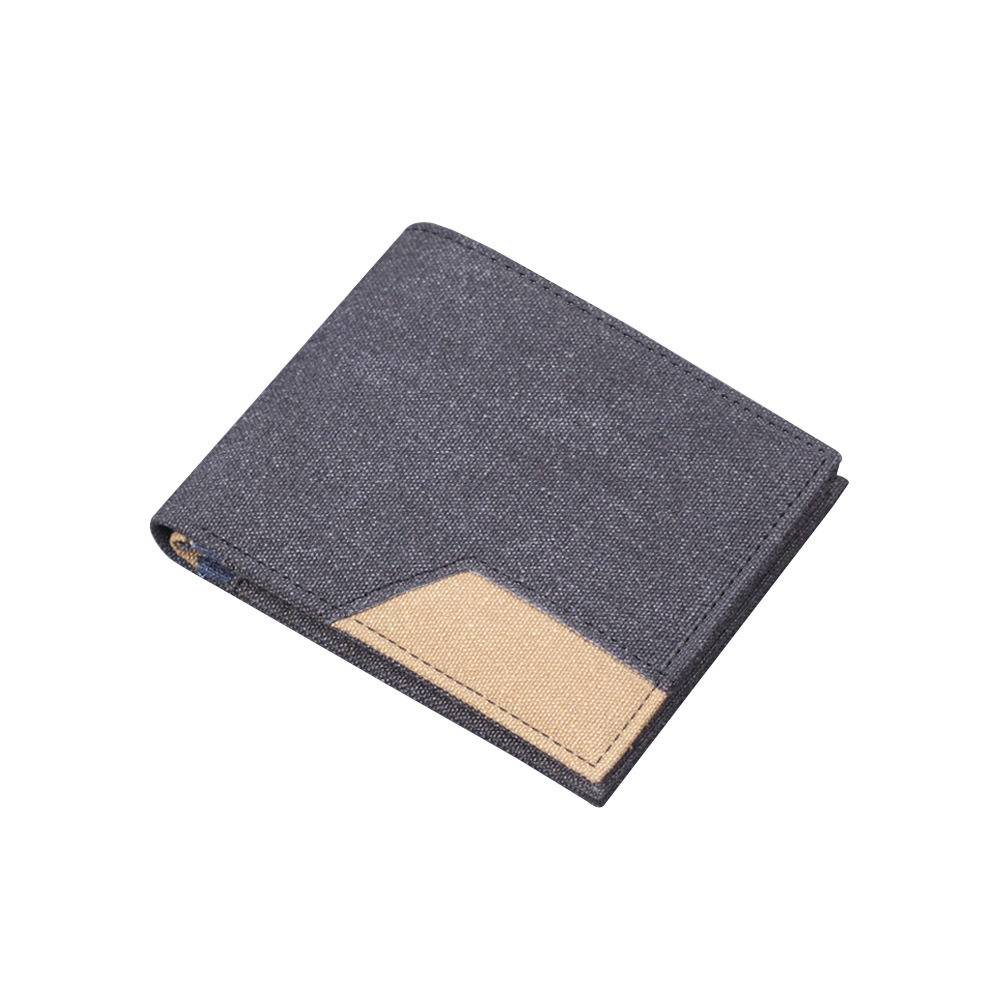 Canvas para hombres cartera corta, denim para hombres cartera de cuero, 20 por ciento de 9 tarjetas para hombres cartera de tarjetas más nuevas