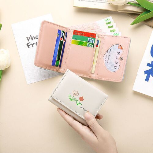 Tulip Instagram-style minimalist retro women's small exquisite small wallet student minimalist zero wallet card money clip