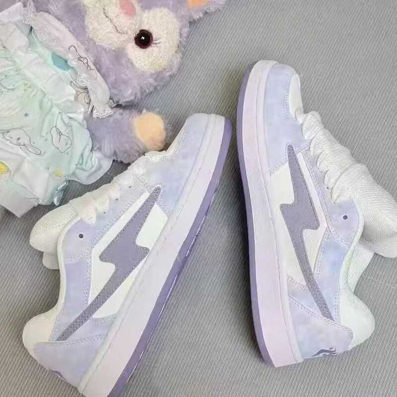 Lightning Platform Bread Shoes Women's National Trendy Ins Vintage 2024 Autumn All-match Student Board Shoes Niche White Shoes