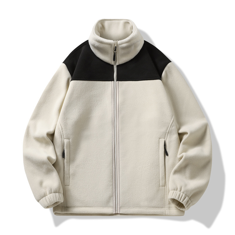 2025 New Color-Blocked Fleece Jacket, Northern Style Men's Breathable and Warm Polar Jacket, Women's Velvet Thickeneded Jacket Liner