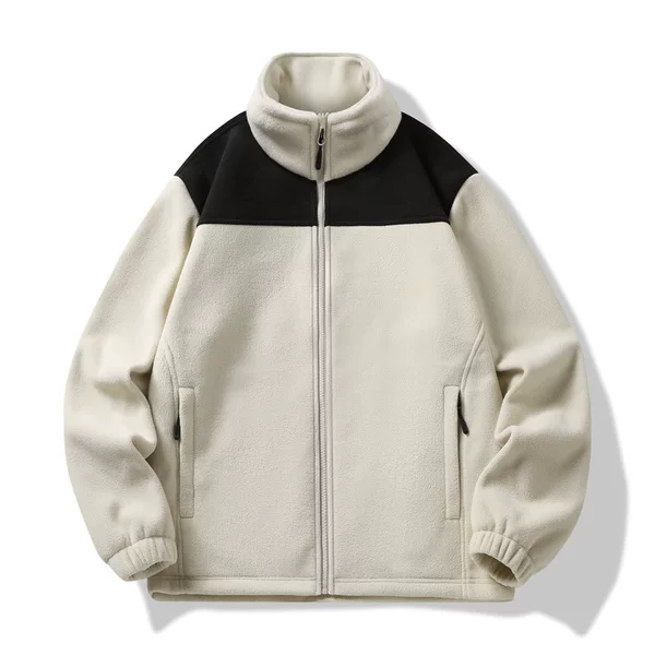 2025 New Color-Blocked Fleece Jacket, Northern Style Men's Breathable and Warm Polar Jacket, Women's Velvet Thickeneded Jacket Liner