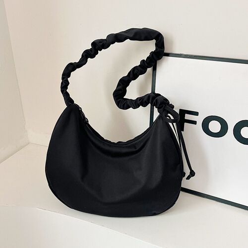 Korean pure color dumpling bag, cross-body bag, design, niche casual, lazy, high-end, three-bar cloud bag