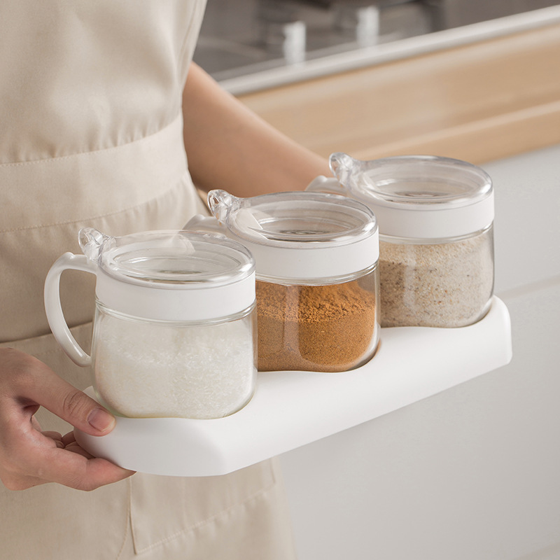 批发调味瓶罐旋转底座调料瓶7件套厨房用品调味罐组合套装