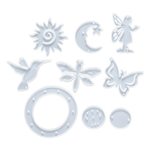 Glue diy mold sun moon star handmade butterfly wind chime material package pendant decoration silicone abrasive tool combination