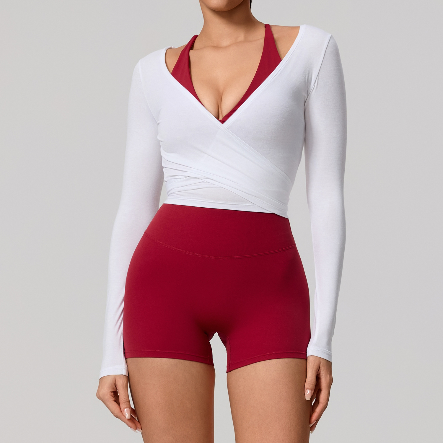 Nuevo traje de yoga de manga larga para mujeres piel delgada bailarina Pilates secado rápido para mejorar la sensación de camiseta deportiva image 8