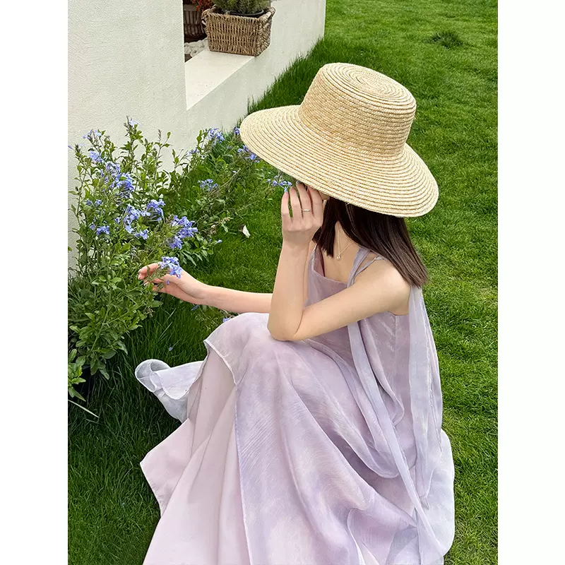 橘芷春夏新款韩系海边高级感度假连衣裙宽松遮肉仙气飘飘2609-1