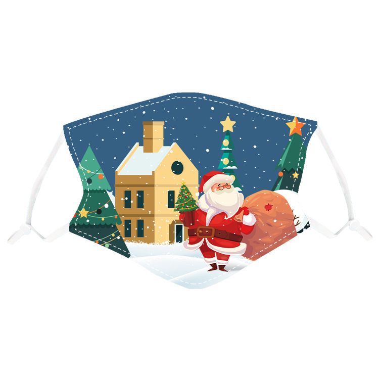 2025 クリスマスギフト綿マスクプリントクリスマスマスク工場スポット卸売クロスボーダー専用マスク|undefined