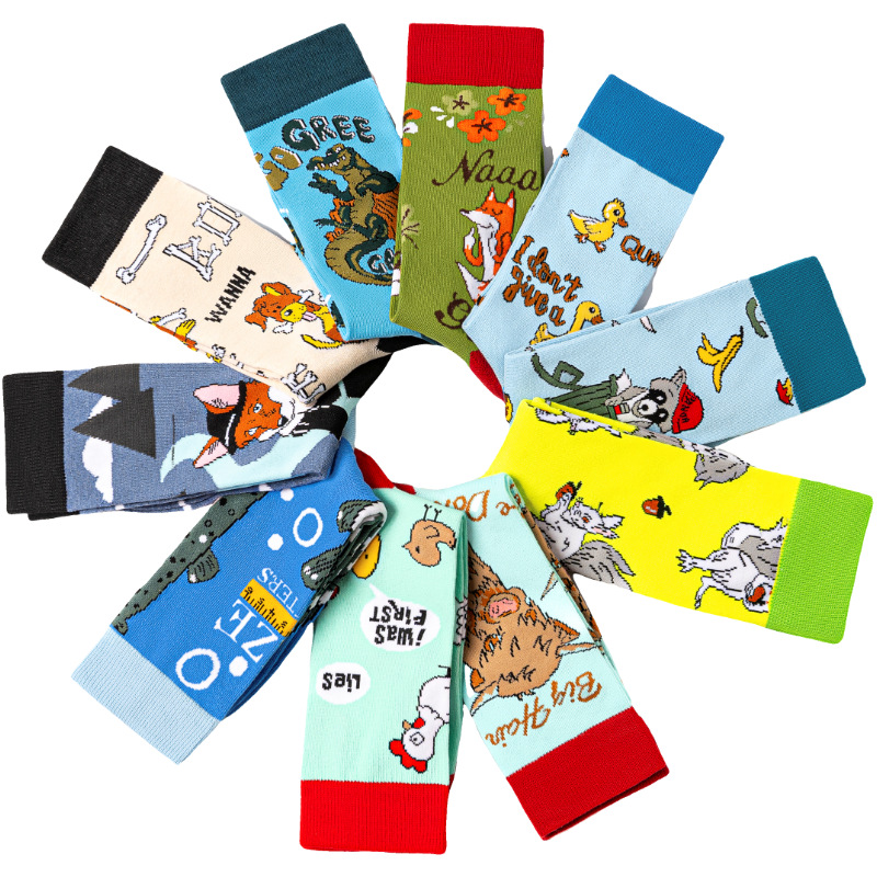 65g Weight Socks Classification Socks Lingerie Type Cotton (more than 50%) Fabric Type A Pair Quantity Casual, Daily Occasion Animal, Color Block Pattern All Seasons Season Unisex Gender Cute Style A Pair Cute Unisex Animal Color Block Cotton (more Than 50%) Crew Socks 8