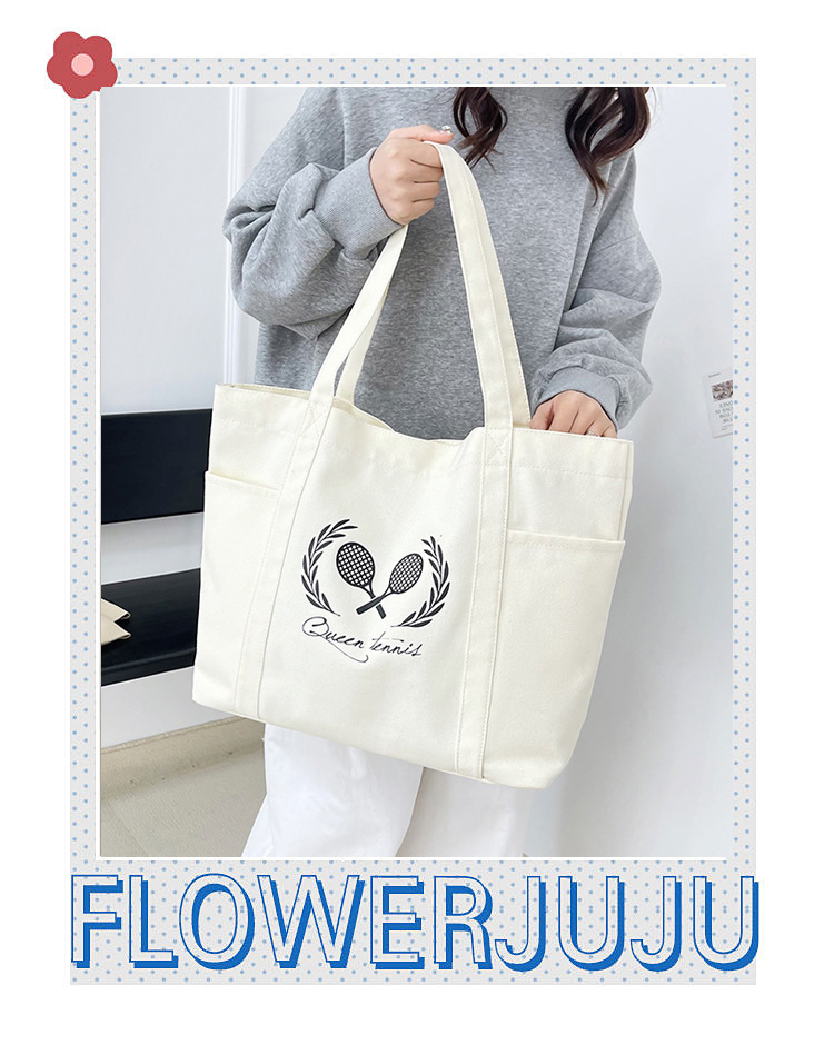 A new best-selling large-capacity casual canvas bag, a Korean-style fashionable and simple canvas bag for commuting to school details Picture
