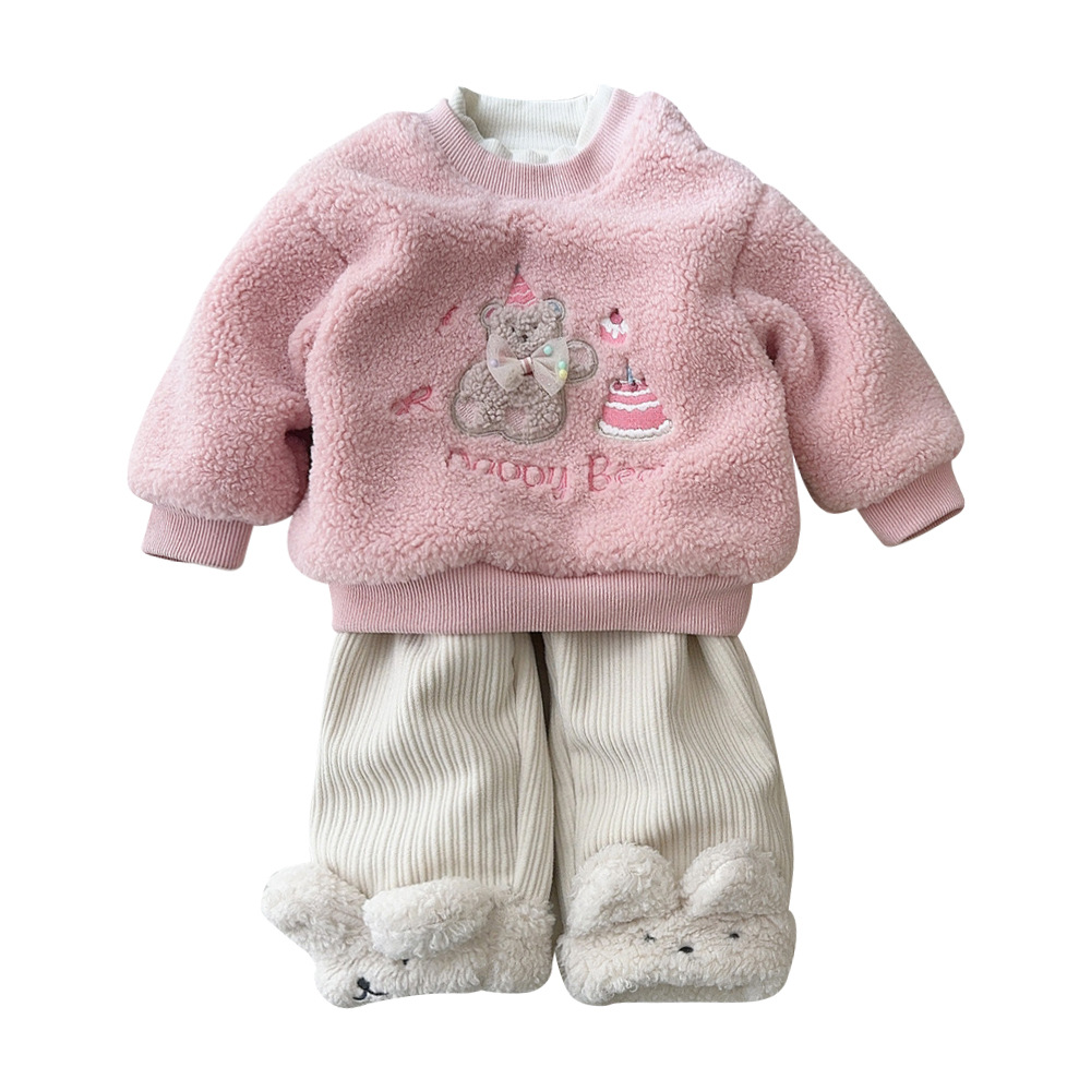 Ropa de bebé, trajes de otoño e invierno, bebé, finales de otoño, versión coreana súper linda, dos trajes de salida de principios de invierno para bebés y niños pequeños