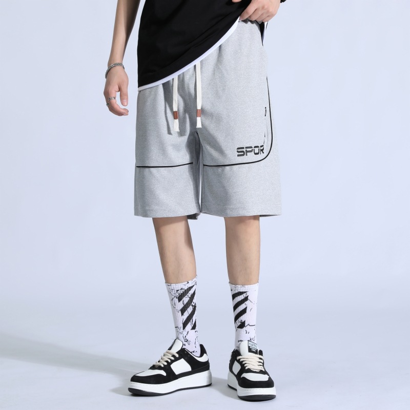 Logotipo personalizable, venta directa del fabricante, pantalones de verano holgados de cinco puntos, pantalones deportivos casuales a la moda para adolescentes.