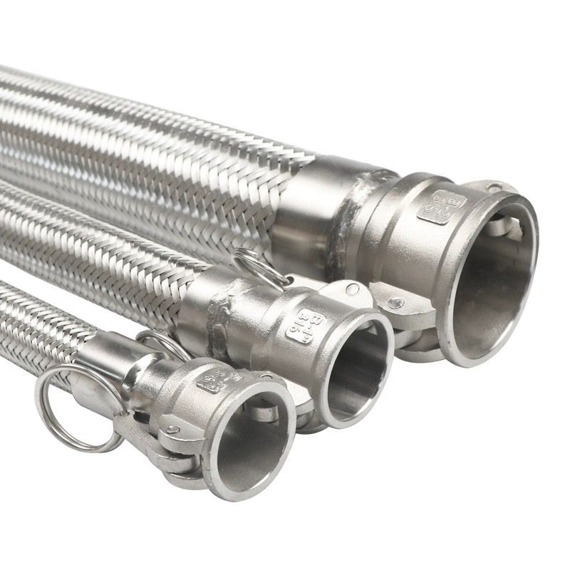 304不锈钢快速接头工业耐高温高压耐腐蚀金属编织波纹软管槽罐车