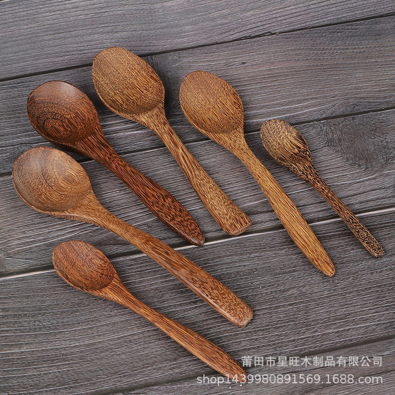 Venta directa de fábrica alas de pollo cuchara resistente a las caídas cuchara de madera sin pintura cuchara pequeña antiquemaduras para niños descuento de gran cantidad