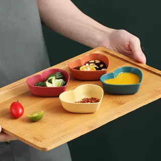 小麦秸秆调味碟家用厨房创意塑料心形咸菜小碟子餐具蘸料碟小吃碟