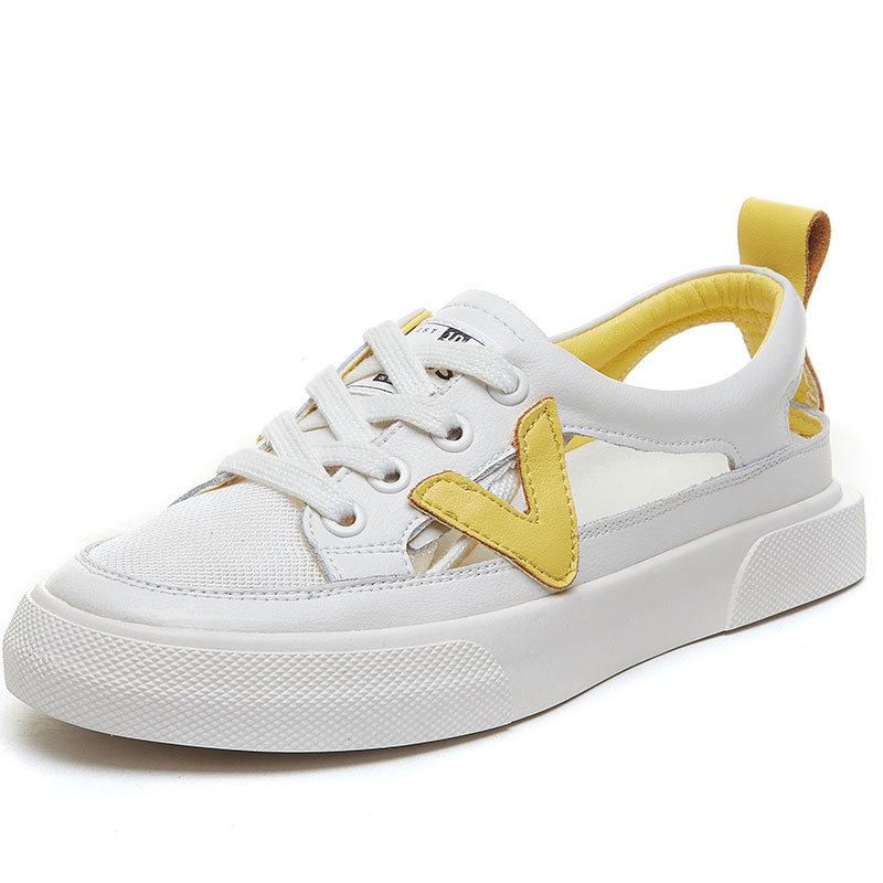 真皮小白鞋凉鞋女