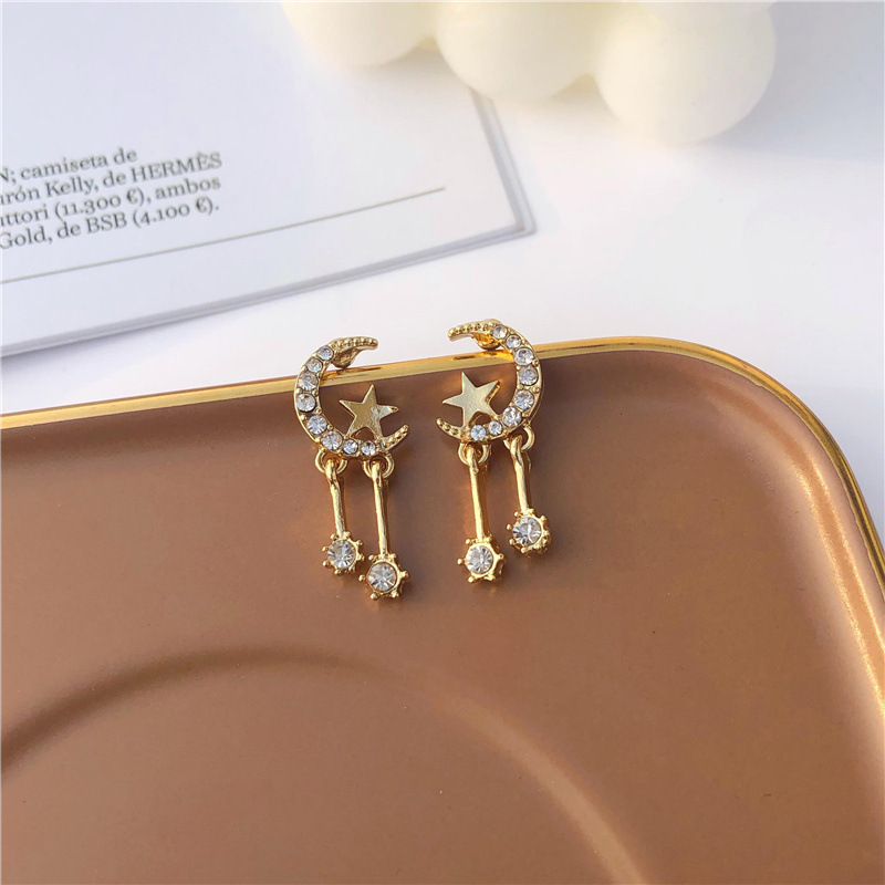 Simple Style Star Alloy Inlay Rhinestones Women's Ear Studs display picture 3