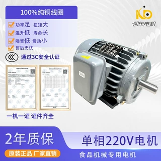 凯东电机立式/卧式220V 50/60HZ 单相电动机食品机切菜机单相马达