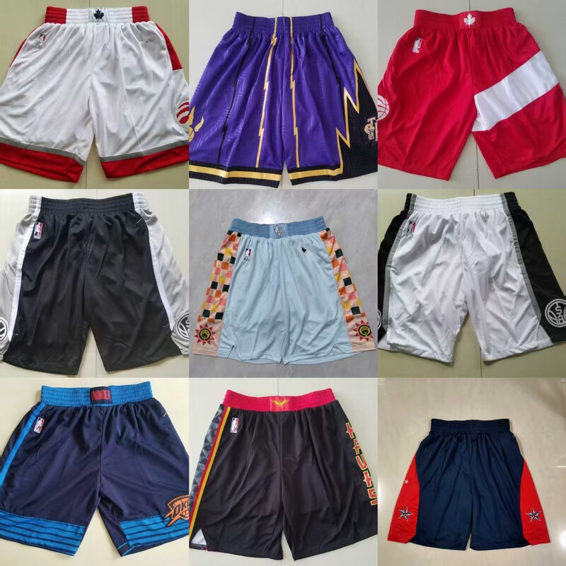 Retro Basketball Pants Hawks Thunder Spurs Raptors Magic Heat Cavaliers Shorts Sweatpants