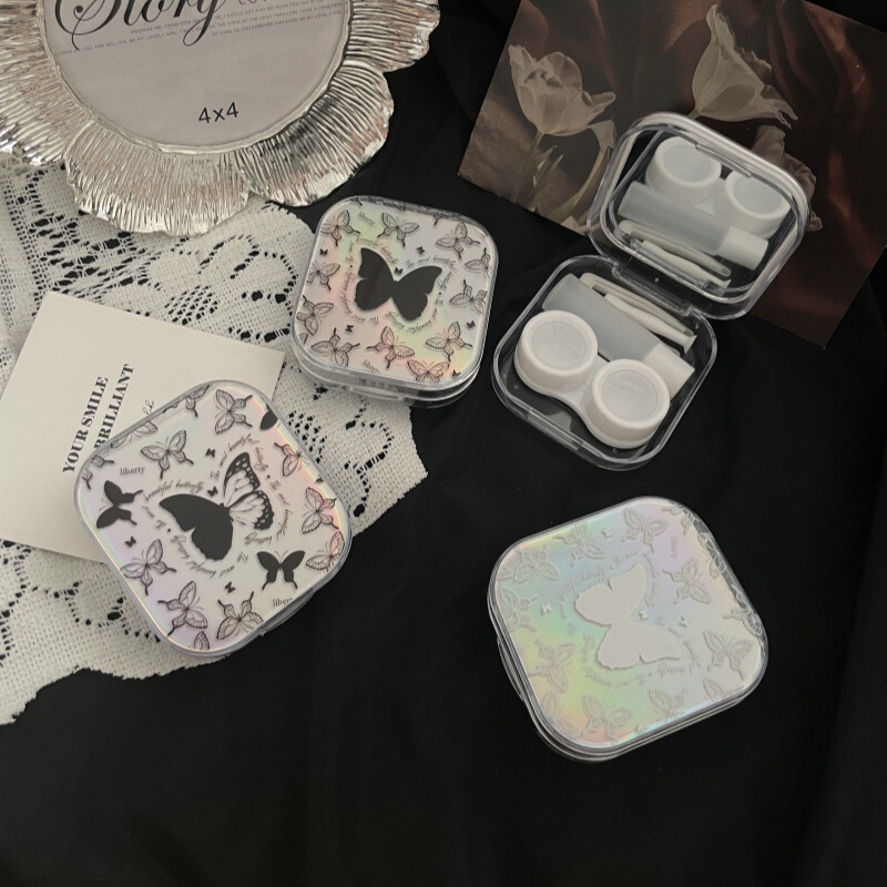 Like a Fish, Simple and Portable Contact Lens Box, Companion Care, Contact Lens Box, Storage Box, Laser As832 Morpho Butterfly Like a Fish, Simple and Portable Contact Lens Box, Companion Care, Contact Lens Box, Storage Box, Laser As832 Morpho Butterfly