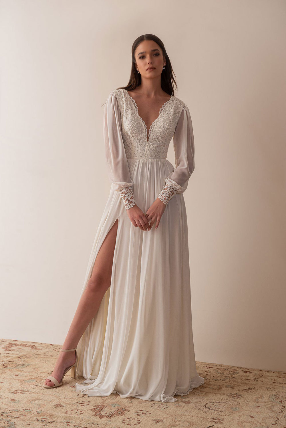 Amazon europeo y americano AliExpress deseo nuevo vestido de novia vestido de noche sexy con cuello en V una línea vestido de novia se puede personalizar