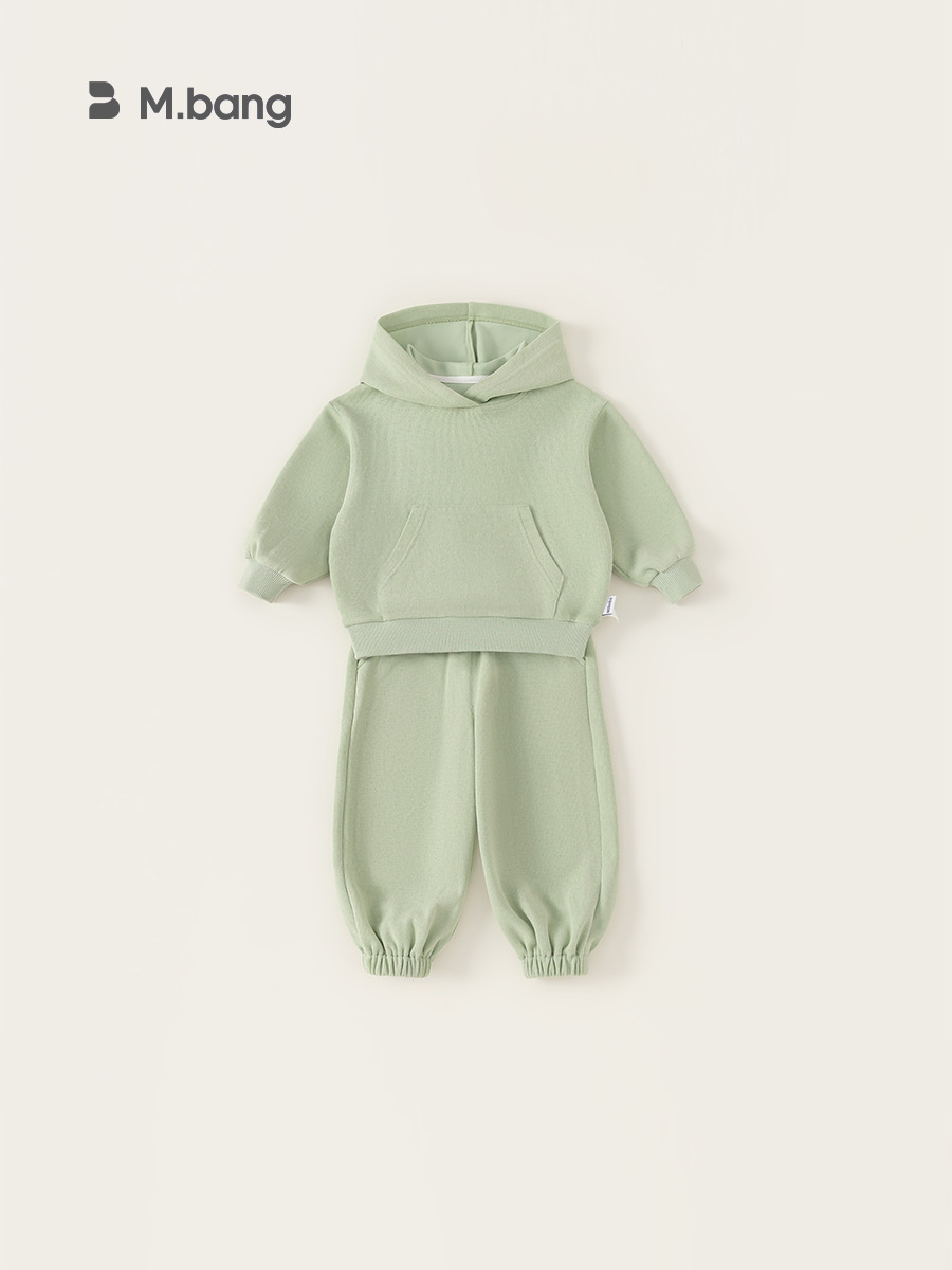 Yubao ropa infantil primavera y otoño 2026 nuevo conjunto de niños con chaqueta encapuzada pantalones largos ropa deportiva de niñas dos piezas image 3