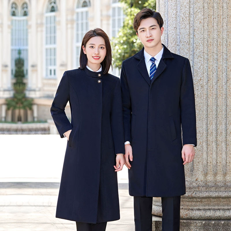 Двустороннее кашемировое пальто, женская зимняя утолщенная банка, профессиональное шерстяное пальто, отдел продаж, шерстяная рабочая одежда для регистрации отеля