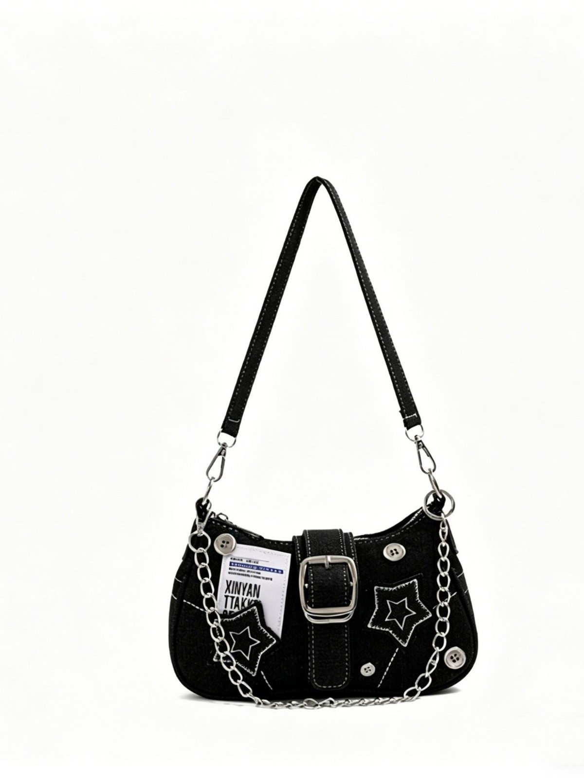 Bolso de diseño de nicho de mujeres punk pentagram, bolso de hombro, bolso de brazo de alta calidad de chicas dulces y calientes.