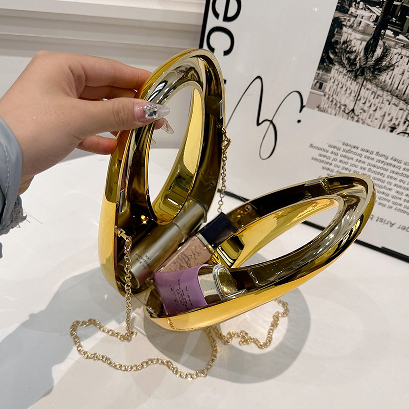 Simple y transparente bolso de hombro de estilo extranjero 2024 nuevo bolso de mujer de textura simple acrílico bolso de brazo portátil