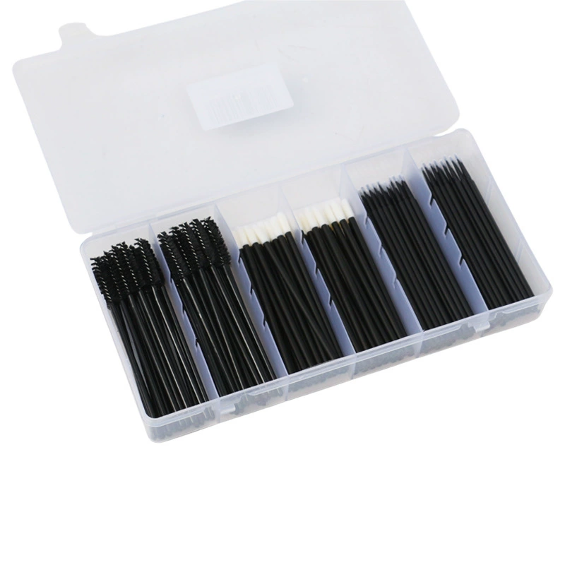 Brush for eyelashes, eye pencil, sponge, set, storage box