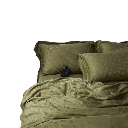 Light luxury and high-end class A 100-count Lenzing Tencel four-piece summer ice silk naked sleeping sheets and quilt cover bedding