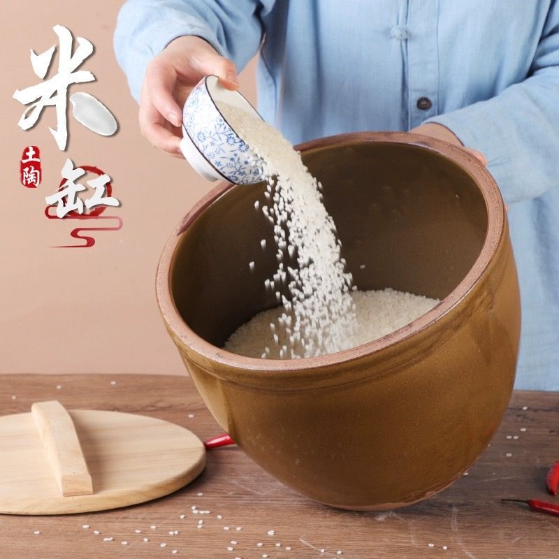 米缸陶瓷家用水缸储水老式老款加厚防潮米桶腌菜缸发酵下酱缸面缸