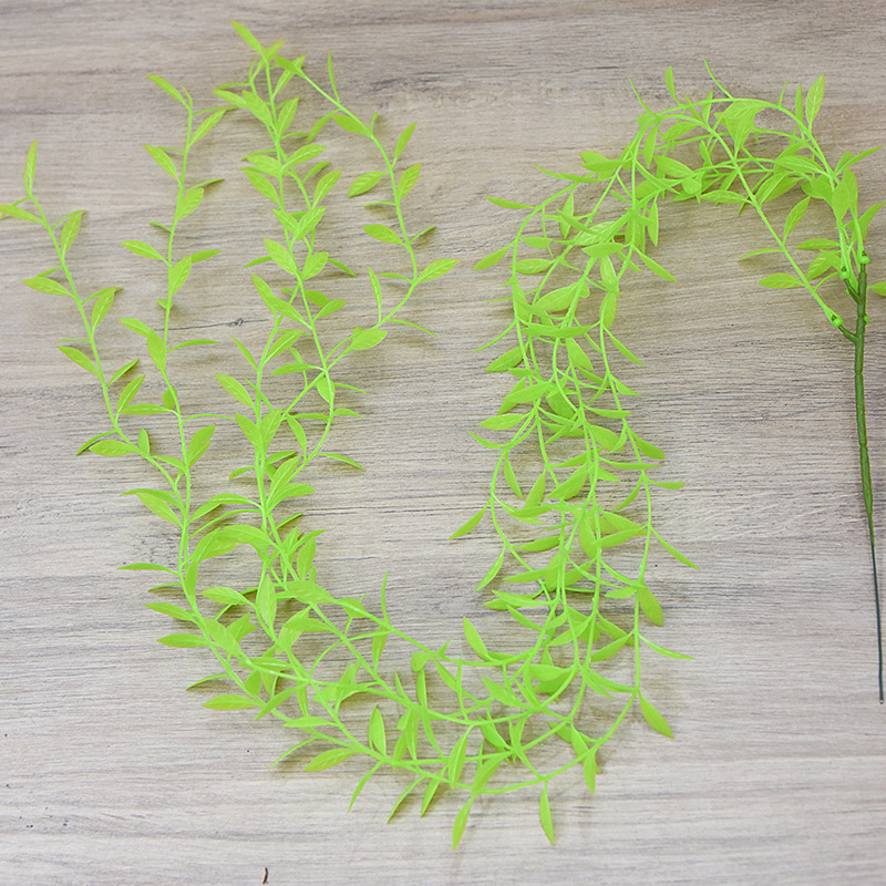 Simulated willow leaf supermarket decoration willow branch hanging indoor wedding celebration rattan green plant river crossing dragon willow leaf cross-border