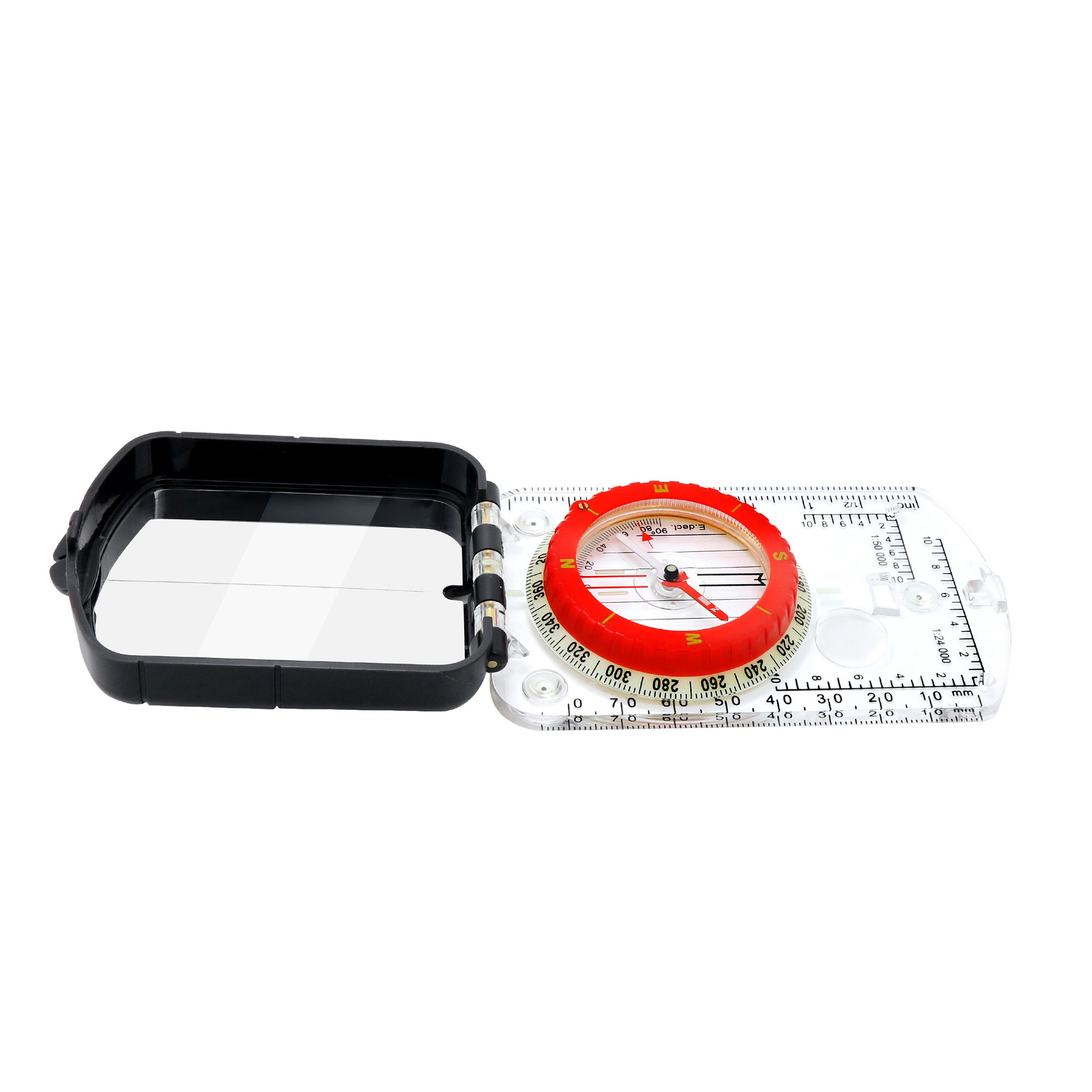 Nuevo producto DC45-6E cubierta abatible para exteriores brújula multifuncional brújula norte con ajuste de deflexión magnética regla de mapa profesional