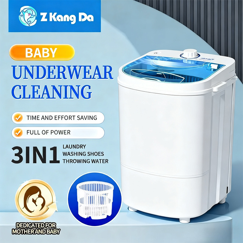 Cross-Border Small Mini Washing Machine Household Dormitory Semi-Automatic Infant Underwear Washing and Stripping All-In-One Washing Machine Wholesale