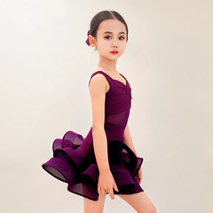 子供のラテンダンス練習服 2025 新しいラテンダンス服女の子ハイエンド練習服子供のラテンダンス服