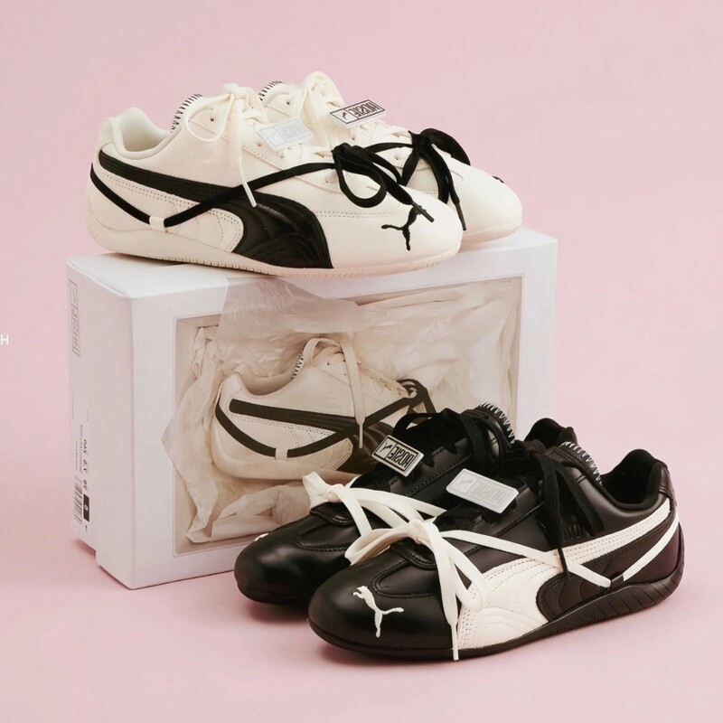 [Original Label and Original Box] Pure Original Rose Park Chae-Young Same Style Speedcat Thin-Soled Racing Shoes Black and White Casual Shoes