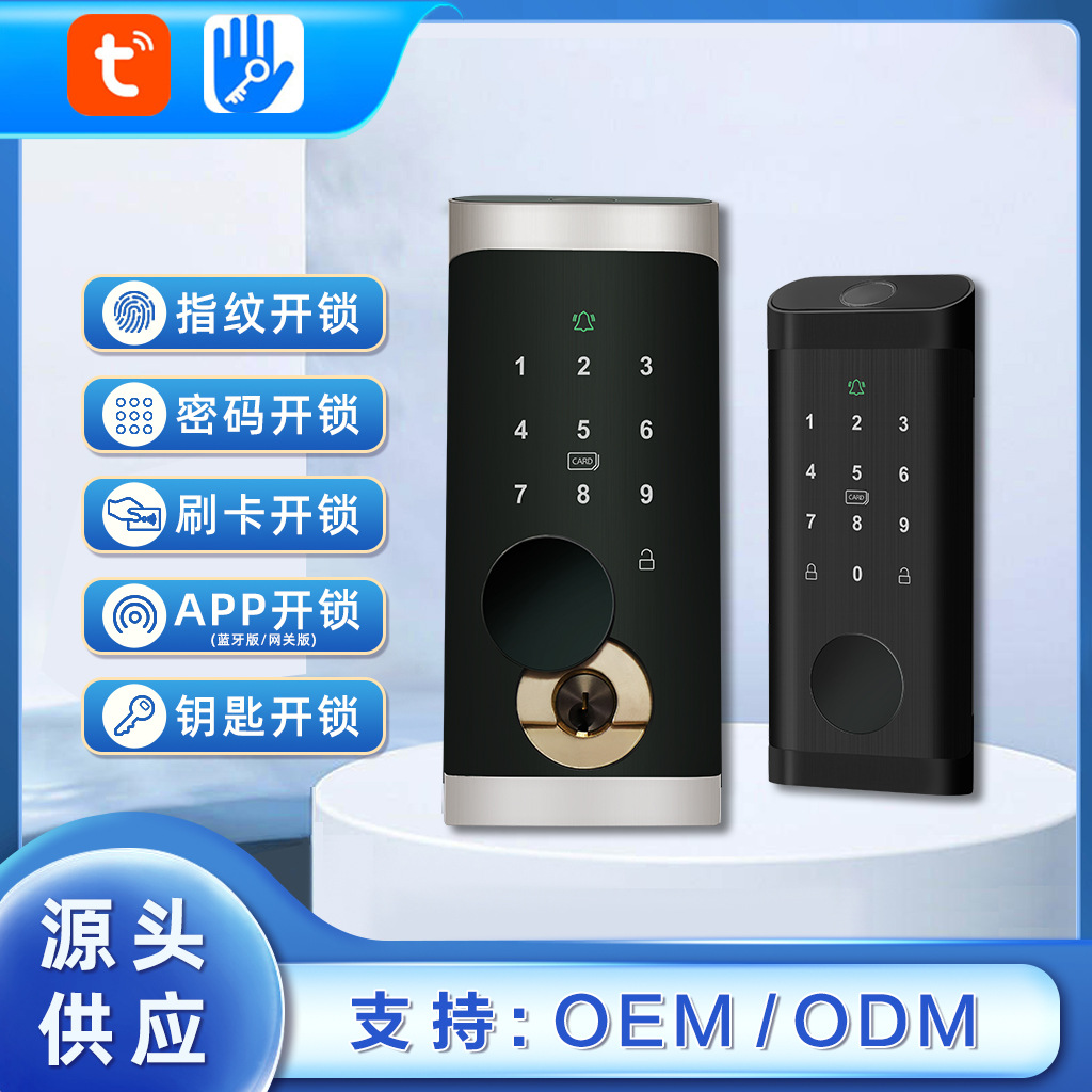 美标智能呆锁涂鸦通通指纹锁家用公寓远程APP智能密码锁厂家批发