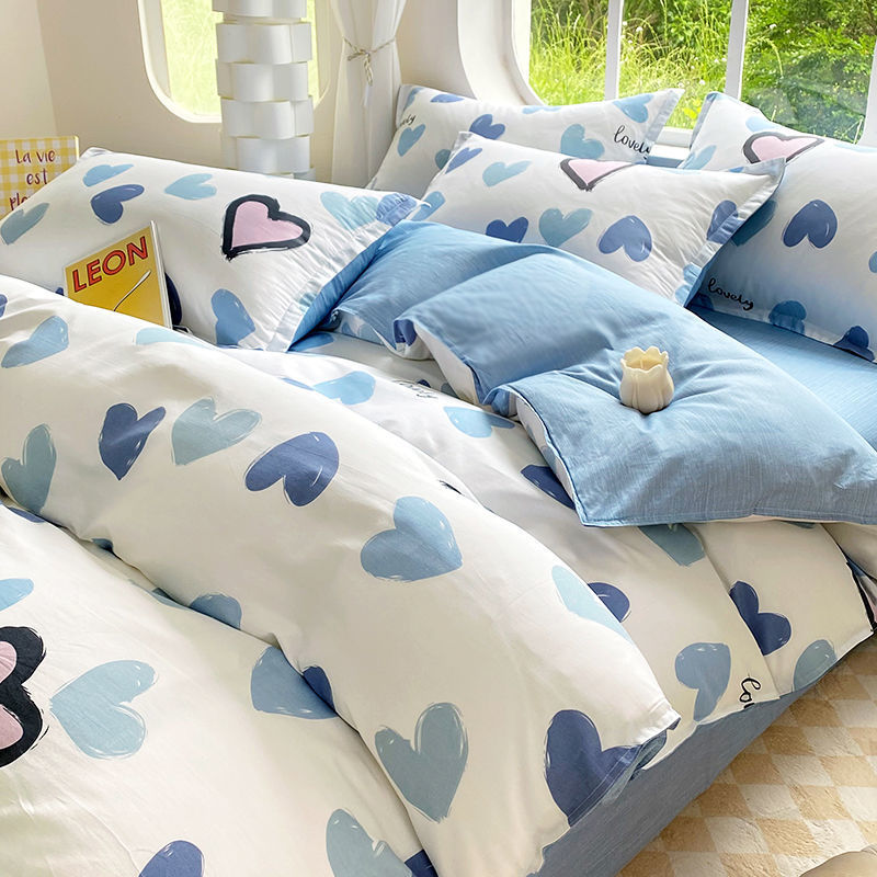 Ropa de cama de tres piezas de dormitorio de algodón fresco 4 ropa de cama de cuatro piezas de algodón 100 sábanas fundas de edredón