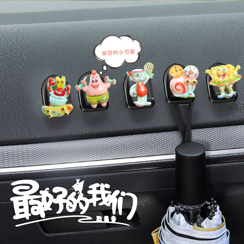 Nueva creatividad SpongeBob accesorios de automóviles dibujos animados consola central de aire acondicionado accesorios de salida de aire
