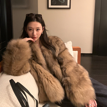 佳佳皮草“霜华映月”狐狸毛皮草外套女短款秋冬年轻款毛毛衣服女