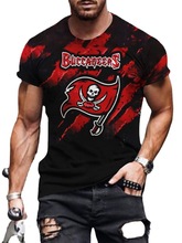 超级碗NFL圆领短袖衫坦帕湾海盗球队队徽印花3DT恤跨境橄榄球男士