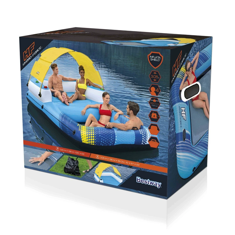 Оригинальная Authentic Bestway навес водяной плавучий остров лаунж- chair плавучий косяк кровать для отдыха плавучая кровать, отдых, плавание 43645