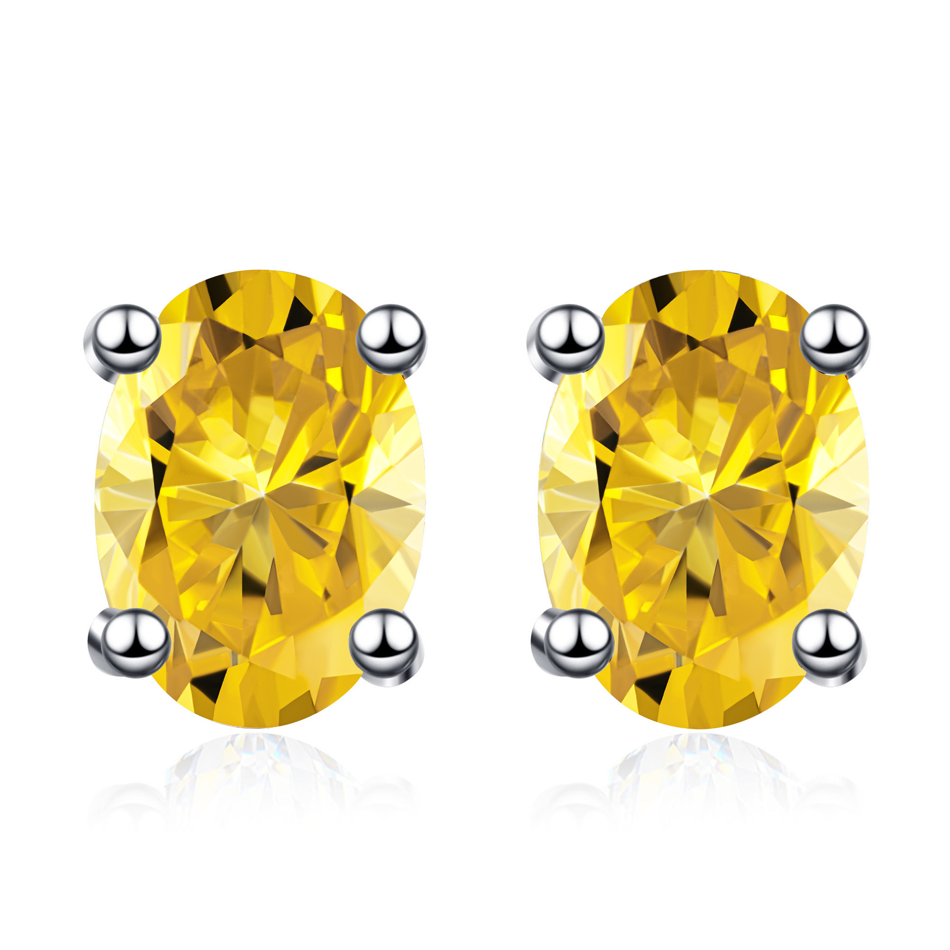 Color huevo 1CT moissanite orejetas rosa moissanite orejetas S925 joyería de plata esterlina exclusiva transfronteriza