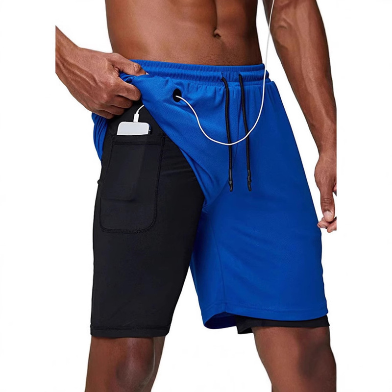 Men's Shorts Summer Cross-border Earphone Holds Mobile Phone Zipper Pocket Double-layer Shorts Casual Sports Fashion Men's Shorts Men's Shorts Summer Cross-border Earphone Holds Mobile Phone Zipper Pocket Double-layer Shorts Casual Sports Fashion Men's Shorts
