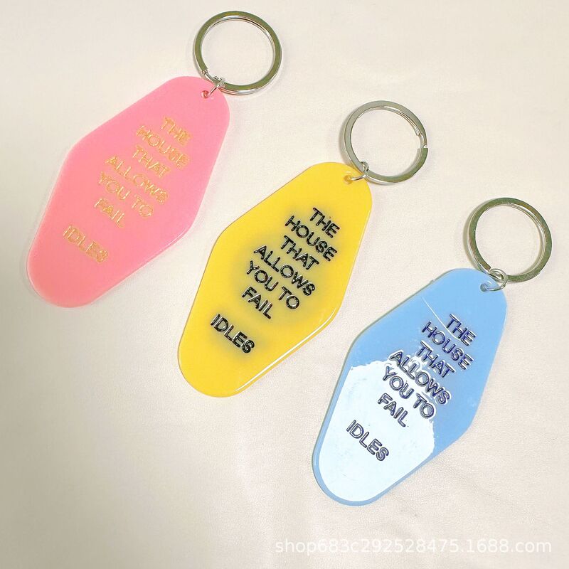 Cross-border room card key chain plastic luggage tag vintage motel acrylic accessories pendant number plate Cross-border room card key chain plastic luggage tag vintage motel acrylic accessories pendant number plate