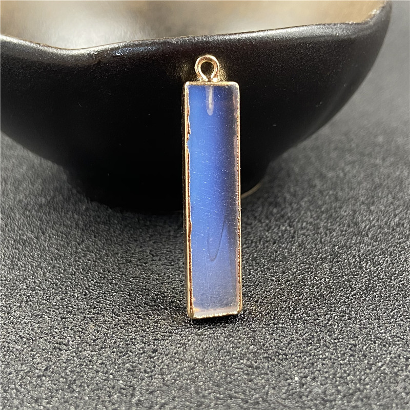5g Weight Pendant Necklace Classification Polishing Design White, Purple Color Retro Rectangle Faceted Gemstone Wholesale Diy Material 14